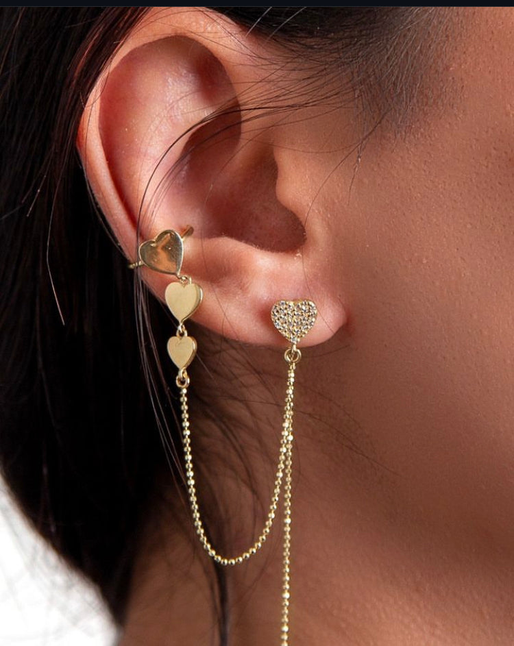 Kalpli Earcuff Altın Piercing